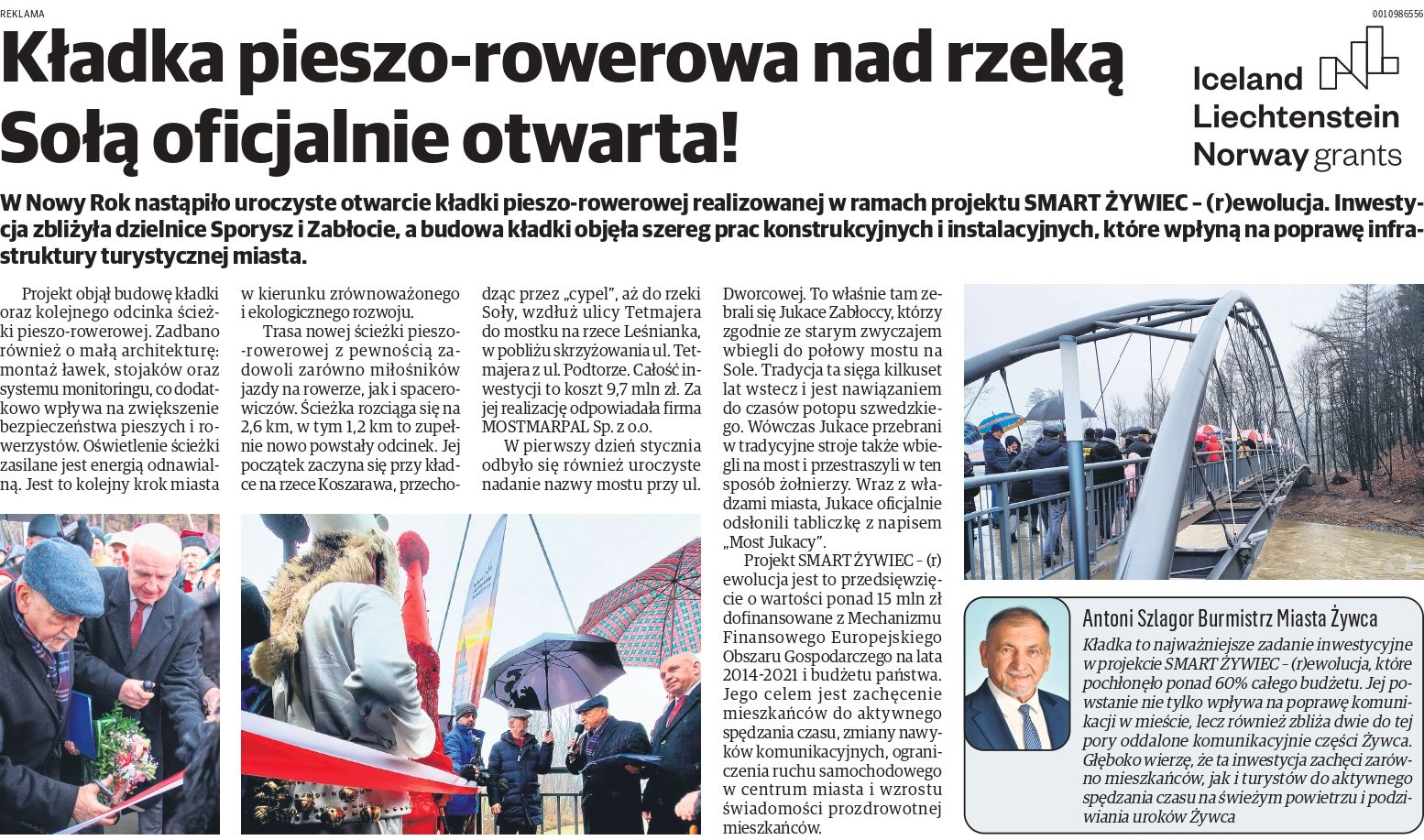 Otwarcie kładki pieszo-rowerowej na rzece Sole