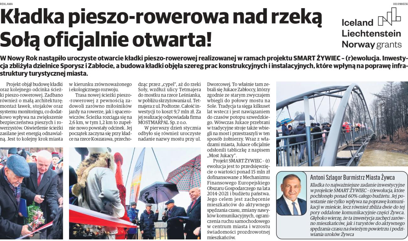 Otwarcie kładki pieszo-rowerowej na rzece Sole